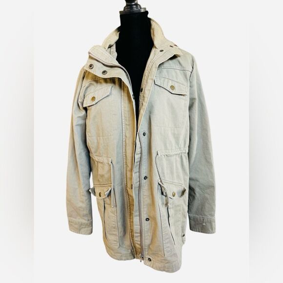 O'Neill Utility Coat Size Small Onofre Anorak Jacket Parka Military Beige - Picture 5 of 11